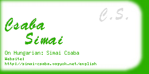 csaba simai business card